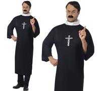 Mens Priest Fancy Dress Costume Men's Vicar Father Outfit Black/White by Smiffys