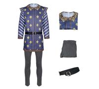 Mens Prince Charming Costume Halloween Prince Charming Cosplay Deluxe Set with Pants Belt Full Set 2XL