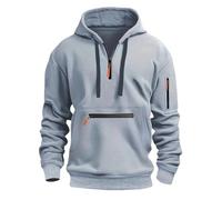 Men's Printed Cotton Drawstring Pockets Hoodie Hooded Hood Sweatshirts - Fall Long Sleeve Casual Pullover for Outdoor & Everyday Wear Grey