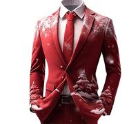 Men's Printed Graphic 1 Button Wedding Tuxedo Jacket Colour Gradient Floral Pattern Sporty Suit Jacket Halloween Christmas Leisure Jacket Traditional Jacket Trend Elegant Comfortable Classic, red, 3XL