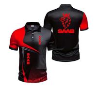 Mens Printing 3D Polo Shirts for S.A.A.B Soft Gym Wear Tennis Short Sleeved Collared T-Shirts Stretch Half Sleeve Patchwork Tee Top Clothes-HongS||3X_l