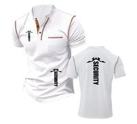 Mens Printing Henley T-Shirts Polo Shirts for S.EC.URI.TY Stand Collar Tee Top Clothes Stretch Half Sleeve Contrasting Colors Activewear Short Sleeved-BaiS||xx_l
