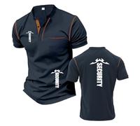 Mens Printing Henley T-Shirts Polo Shirts for S.EC.URI.TY Stand Collar Tee Top Clothes Stretch Half Sleeve Contrasting Colors Activewear Short Sleeved-ZQS||x_l