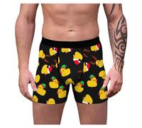 Men's Printing Xmas Boxer Briefs Supportive Christmas Trunks Supportive Novelty Boxers Shorts