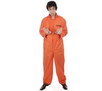 Mens Prisoner Convict Costume Orange X Large