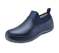 Men's Professional EVA Work Shoes Slip On - Waterproof Low Top for Kitchen, Car Washing, Dining, Non Slip Sole, Comfortable All Day Blue