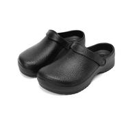 Mens Professional Food Service Shoes, Men Slip-On Waterproof Oil-Proof Non Slip Chef Shoes, Walking Casual Breathable Footwear, for Food Service, Bathroom, Nurses, Garden(6 UK) Black