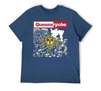 Men's Progressive Metal Graphic Tee, Vintage Concept Album T-Shirt, Rock Band Cotton Shirt Navy-Style 2XL