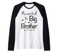 Mens Promoted to Big Brother 2026 Baby Announcement Sibling Gifts Raglan Baseball Tee