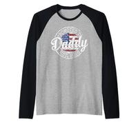 Mens Promoted to Daddy Est 2026 Stamp First Time Dad to Be Raglan Baseball Tee