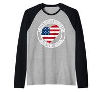 Mens Promoted to Grumpy American Granddad Worlds Okayest Grandpa Raglan Baseball Tee