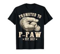 Mens Promoted to P-Paw est.2027 Father's Day First time Papa Value Graphic T-Shirt