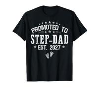 Mens Promoted to Step-Dad est.2027 Father's Day First time Papa Value Graphic T-Shirt