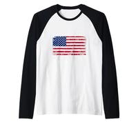 Mens Proud American Patriotic: This is USA My Pride Flag Raglan Baseball Tee