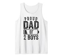 Mens Proud Dad of 2 Boys Gifts Daddy of Two Sons Tank Top