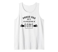 Mens Proud Dad of Two Awesome Sons Tank Top