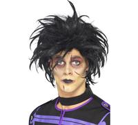 Men's Psycho Wig Edward Scissor Hands Black The Cure Fancy Dress Halloween New