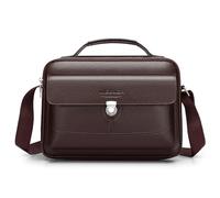 Mens PU Leather Messenger Bag Satchel Shoulder Bag Crossbody Bag with Top Handle and Flap Front Pocket, Classic Business Style Large Capacity Bag for Work Daily Office Casual Commuting