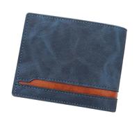 Men's PU Leather Wallet Scratch-Resistant Card Holder Short Political Wallet Offers Practicality and Styles for Modern Gentlemen Unique Design Men's Wallet, blue, Eine Größe