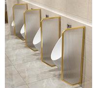 Men'S Public Toilet Partition,Wall-Mounted Urinal Partition Privacy Screen Waterproof Baffle, Stainless Steel Glass Toilet Divider Partition,Toilet Protection Divider For,Gold-1pcs