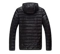 Mens Puffer Down Jacket - Winter Solid Color Zipper Coat for Men Casual Lightweight Hooded Outerwear Warm Padded Daily Jacket Comfortable Autumn Winter Outwear Fashion Outdoor Sports Coat