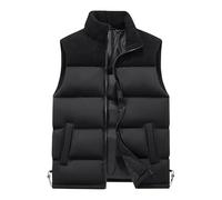 Men's Puffer Gilet Body Warmers Sleeveless Quilted Gilets Cotton Down Jackets Casual Full Zip Color Block Padded Waistcoat Winter Warm Vest Thick Windproof Outerwear Plus Size UK Sale Clearance