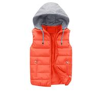 Mens Puffer Gilet Hooded, Body Warmers for a Man, Windproof Body Warmer Gilets Quilted Insulated Puffer Gilet Hooded Jacket with Pockets Casual Outdoor Sleeveless Puffer Coat