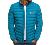 Mens Puffer Jacket Lightweight Water Resistant Jacket Insulated Puffy Coat Winter Pockets Packable Soft Down Outwear Padded Windproof Travelling Loose Oversized Quilted Coat