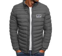 Men's Puffer Jacket Solid Color Jacket Cotton Padded Jacket Warm Padded Jacket Lightweight Water Resistant Jacket Insulated Puffy Coat Winter Packable Pockets Camping Hiking Travelling Trendy 2024