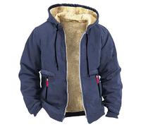 Mens Puffer Jacket With Hood Winter - Mens Lumberjack Jacket Crew Hooded Jacket Camping Mountain Jacket Cotton Softshell Jacket Hooded Fleece Jacket Mens Packable Lightweight Warm Puffer Jacket