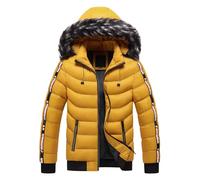 Men's Puffer Jackets Long Sleeve Lightweight Hooded Down Jakcet Thicken Casual Warm Solid Color Down Coat Windproof Waterproof Puffy Jackets