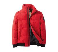 Mens Puffer Jackets with Hood Ultra Lightweight Quilted Long Sleeve Casual Warm Down Jackets Winter Insulated Thick Outwear with Pockets Red