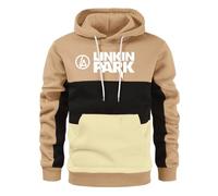 Mens Pullover Hoody for Linkin Park Print Unisex Fleece Sweater Hoodie Warm and Comfortable Hooded Sweatshirts Fashion Color Block Jumpers Tops with Kanga Pocket -B||L