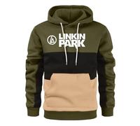 Mens Pullover Hoody for Linkin Park Print Unisex Fleece Sweater Hoodie Warm and Comfortable Hooded Sweatshirts Fashion Color Block Jumpers Tops with Kanga Pocket -E||5XL
