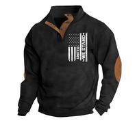 Men's Pullover with Zip, Sweatshirts for Men Long Sleeve Comfortable Top Without Hood Cotton Sweat Jacket Sweat Pullover Stretch Leisure Jacket Half Zip Long Sleeve Shirt Casual Men's Jacket, black