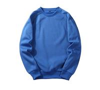 Men's Pullover Without Hood Sweatshirt Men's Cotton XXL Plain Sweat Pullover Oversize Sweater Crew Neck Sweater Harajuku Sweater Hip Hop Thermal Shirt Minimalist Winter Jumper, blue, XL