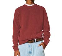 Mens Pullovers Round Neck Corduroy Jumper Men Plain Casual Streetwear Long Sleeve Jumpers Loose Fit Patchwork Sweater Baggy Sweatshirt Mens Oversized Drop Shoulder Sweatshirt Loose Fit Streetwear