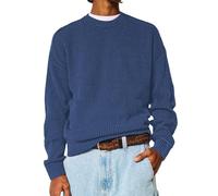 Mens Pullovers Round Neck Corduroy Jumper Men Plain Casual Streetwear Long Sleeve Jumpers Loose Fit Patchwork Sweater Baggy Sweatshirt Mens Oversized Drop Shoulder Sweatshirt Loose Fit Streetwear