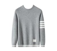 Mens Pullovers Sweaters Fashion Luxury Classic Sweaters Mens Clothing O-Neck Warm Pullover Sweaters Gray