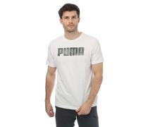Men's Puma Sportstyle Logo T-Shirt in White