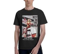 Men's Punk Best World T-Shirt Short Sleeve Pure Cotton Crew Neck Shirts Sports Casual Versatile Trendy Tees Black 6XL