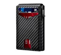 Men's Pure Carbon Fiber Texture Wallet, RFID Blocking Pop-Up Card Holder, Magnetic Closure Slim Folding Wallet, Compact Lightweight Card Case with Multiple Slots for Daily Use