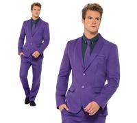 Mens Purple Stand Out Suit Adult Fancy Dress Summer Festival Costume New