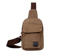 Mens Purses Or Shoulder Bags Canvas Satchel Casual Body Handbag Messenger Shoulder Bag Shoulder Bag for School (Coffee, One Size)