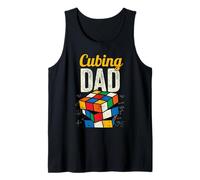 Mens Puzzle Cube Speed Cubing Dad Tank Top