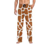 Mens Pyjama Bottoms Animal Giraffe Skin Print Pyjamas Loungewear 100% Cotton Pyjama Trouser Nightwear PJs Pants for Men Boys
