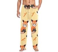 Mens Pyjama Bottoms Cute Animal Fox Pyjamas Loungewear 100% Cotton Pyjama Trouser Nightwear PJs Pants for Men Boys