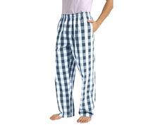 Mens Pyjama Bottoms Elasticated Waist Loungewear for Sleep Plaid Print Sleeping Trouser Loose Fit Straight Leg Nightwear Mens PJ Bottoms with Pockets Super Soft Sleepwear