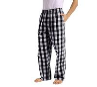 Mens Pyjama Bottoms Elasticated Waist Loungewear for Sleep Plaid Print Sleeping Trouser Loose Fit Straight Leg Nightwear Mens PJ Bottoms with Pockets Super Soft Sleepwear