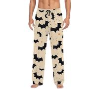 Mens Pyjama Bottoms Halloween Horror Pumpkin Ghost Printed Pyjamas Bottoms Funny Elasticated Pjs Trousers with Pockets Loose Fit Sleep Pants Long Comforty Novelty Trousers Loungewear for Holiday Party